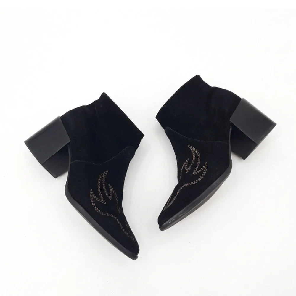Matisse | Vox‎ Western Embroidered Bootie in Black Suede - 9.5